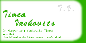 timea vaskovits business card