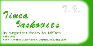 timea vaskovits business card